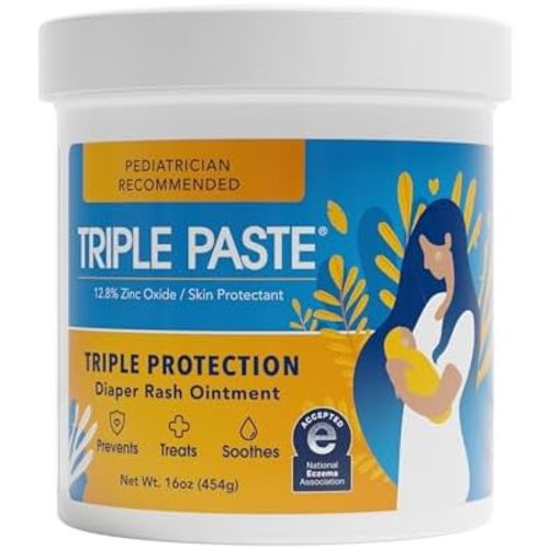 Triple Paste Diaper Rash Cream, Zinc Oxide Baby Ointment, 16 oz