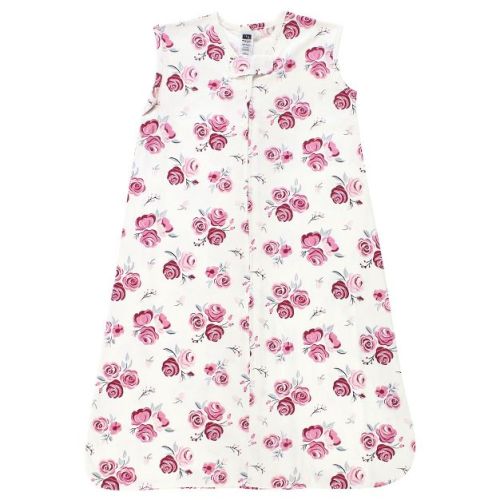 Hudson Baby Infant Girl Cotton Sleeveless Wearable Sleeping Bag, Sack, Blanket, Rose, 6-12 Months