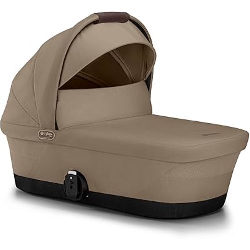CYBEX eGazelle/Gazelle S Cot - Almond Beige - Bassinet for Stroller - Compatible with Gazelle S 2 and eGazelle S Strollers - Birth to 20 lbs