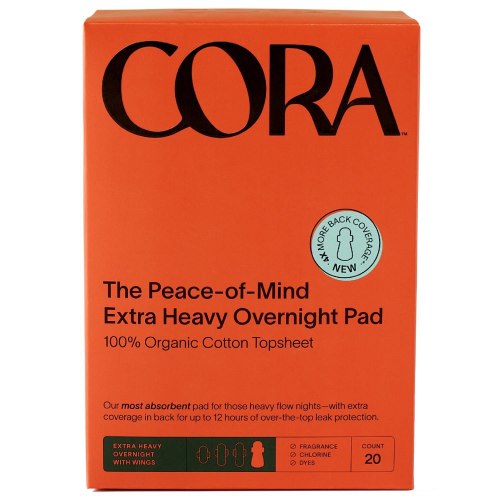 Cora Organic Maxi Overnight Pads, 20 CT