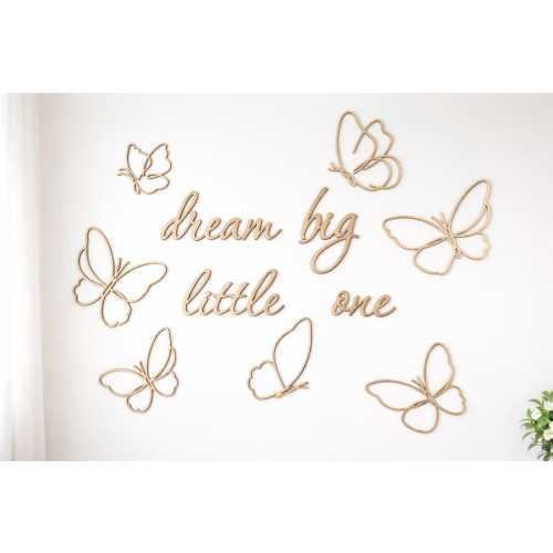 Butterfly Nursery Wall Art — Wooden Baby Girl Room Decor, Personalized Butterfly Sign, Baby Shower Gift, “Dream Big Little One”