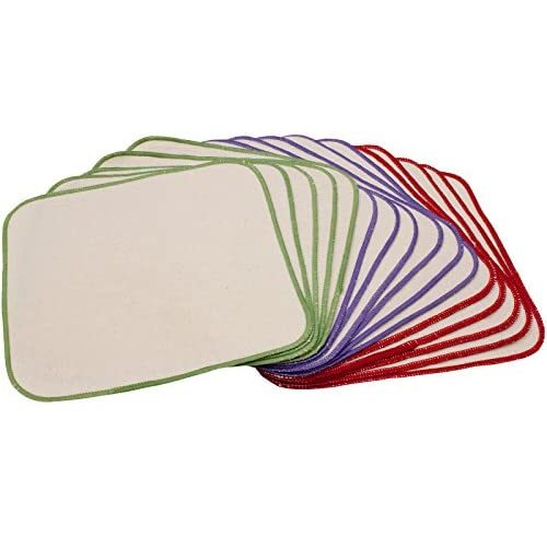OsoCozy Flannel Baby Wipes - Reusable And Washable - 15 Pack (Unbleached)