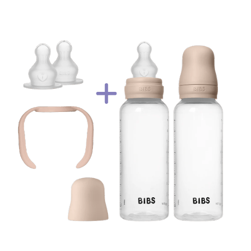 The Daycare Bottle Set - Plastic Bottle 9oz Silicone - Blush