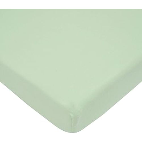 American Baby Company 100% Natural Cotton Fitted Pack and Play Sheet 39" x 27" - Soft & Breathable Pack N Play Sheet for Playpen, Playard & Mini Crib Mattress, Green, for Boys & Girls