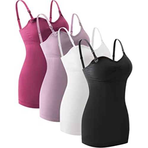 TOUCH LOOM Nursing Tank Tops Maternity Tank Tops Built in Bra for Breastfeeding with Adjustable Straps for Womens