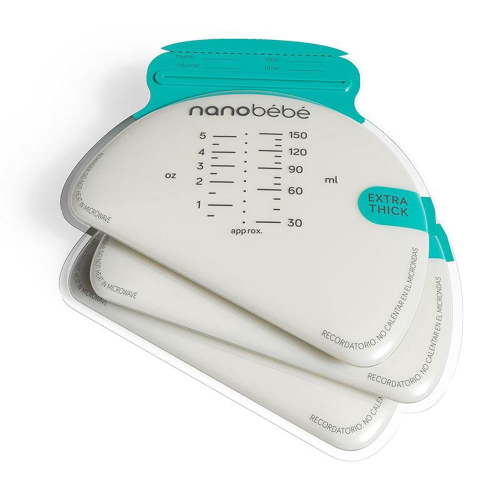 Nanobebe 50pk 5oz Breast Milk Storage Bags - Fast Freezing & Thawing HSA/FSA Eligible