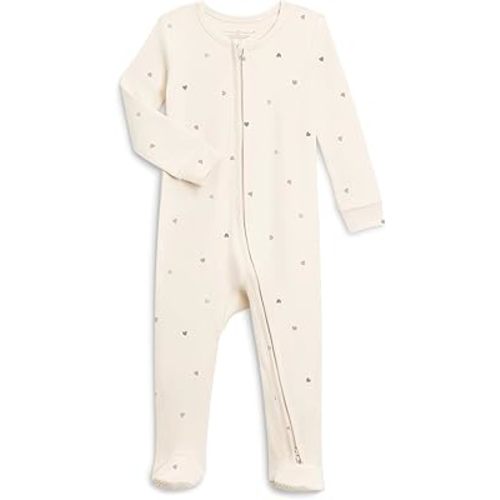 Colored Organics Baby Zip-Up Footed Sleeper with 2-Way Zipper - Newborn Organic Cotton Pajamas