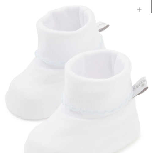 White/Blue Kissy Basics Booties