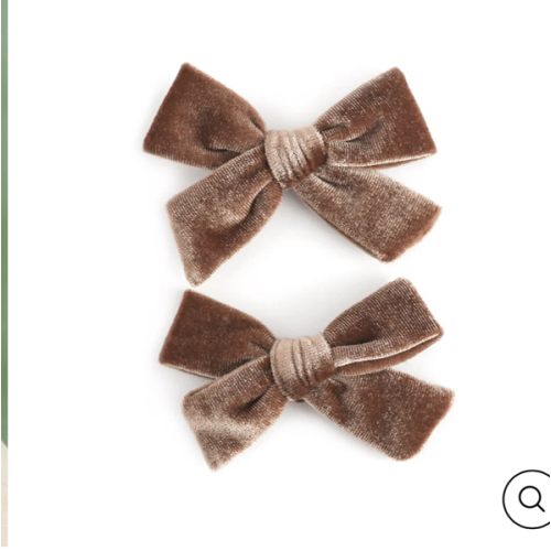 Pigtail Bows - Fawn Velvet