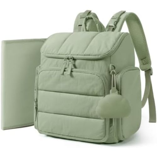 mommore Diaper Bag Backpack, Baby Bag, Diaper Backpack, Forest Green