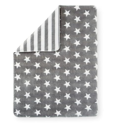 Koala Baby Gray and White Star Plush Blanket