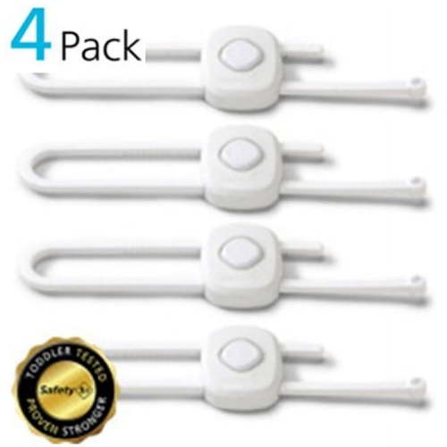 Safety 1st OutSmart Slide Lock 4pk, White, Toddler