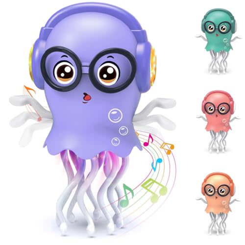 Zonopy Christmas Baby Toy Jellydancer, Crawling Jellyfish Tummy Time Toy for Girls 3-6 Boys 6-12, Magic Dancing Music Crawling Toys for 3 4 5 6 7 8 Year Old Children Birthday Gifts