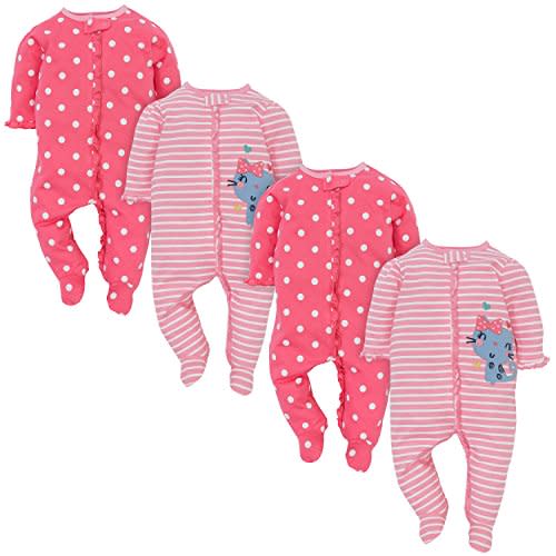 Gerber Baby Girls 4-Pack Sleep 'N Play Footie