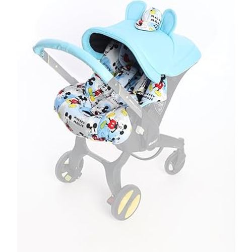 Handmade Doona Accessories: Doona Stroller Car Seat Cover Replacement Set - Includes Canopy, Seat Replacement, Shoulder & Crotch Pads