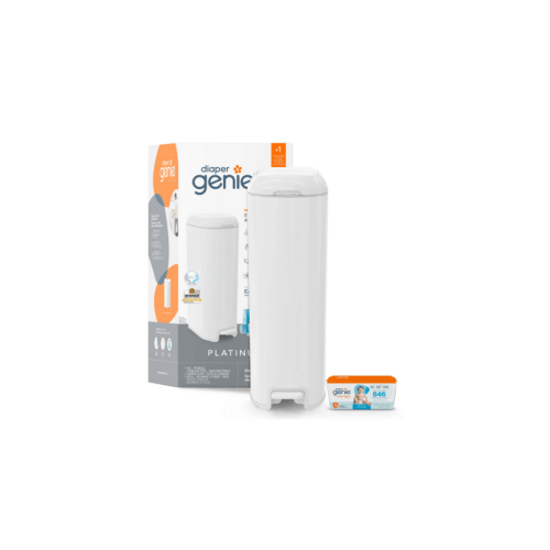 Diaper Genie Platinum Pail with Bags Lily White