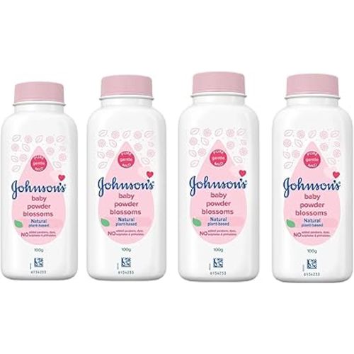 Metrey John-sons Baby Powder Blossoms, Talc-Free, 100g, Pack of 4