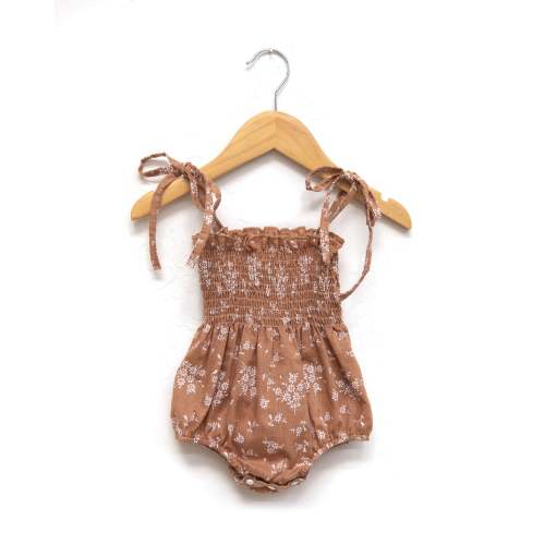 Ruby Romper in Brown Dainty Floral