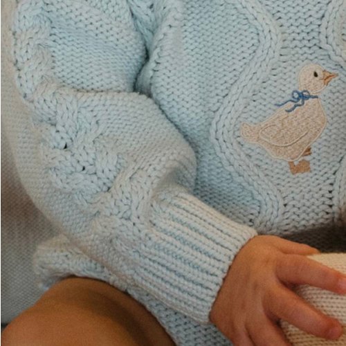 Chunky Cable Knit Romper | Ducky | WYLDE. – Wylde. Clothing for Kids
