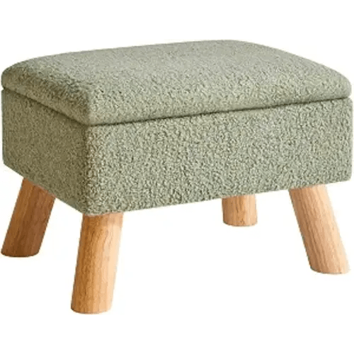 YMYNY Storage Ottoman,Small Foot Stool, 15.75"×11.81"×11.02" Green,HBD042GR