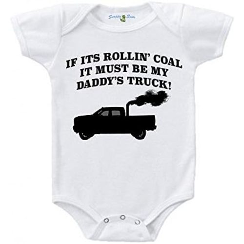 My Daddy's Rollin Coal Truck Short Sleeve Baby Creeper 1Z Infant Suit Romper