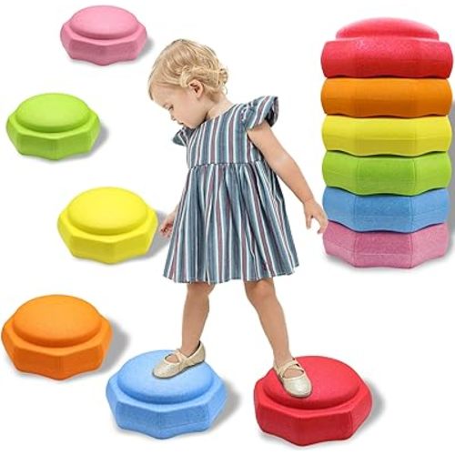 Stepping Stones for Kids – 6 pcs EPP Balance Sensory Kids Stepping Stones for Toddlers 1-3 for Indoor Outdoor Activity Promoting Toddler's Balance and Coordination Skills