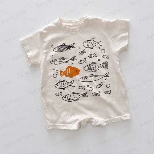 Baby Fish White Romper