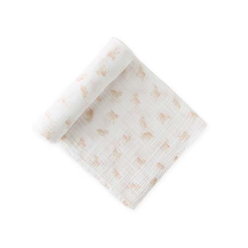Organic Cotton Muslin Swaddle - Dear Lamb