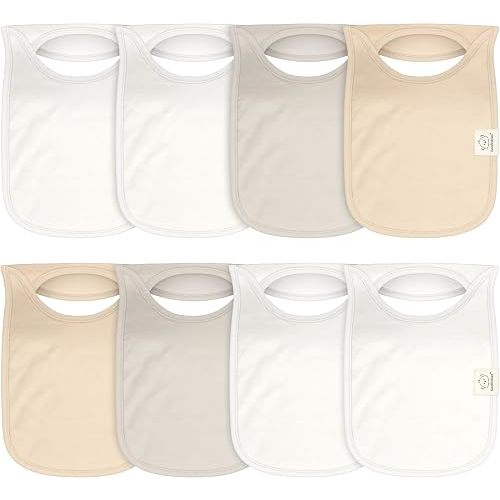 KeaBabies 8-Pack Bibs for Baby Girls, Boys, Pullover Baby Bibs (Purest)