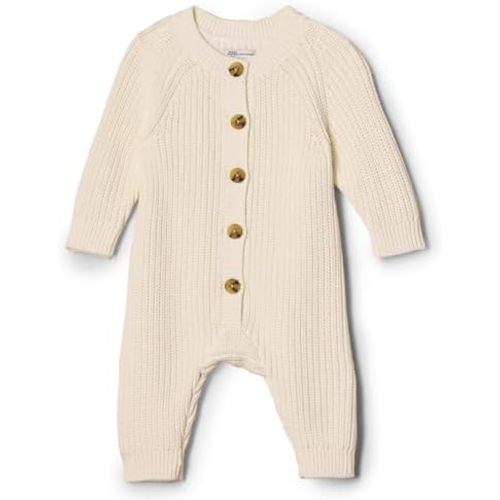 Amazon Essentials x Sofia Grainge Unisex Babies' Cotton Knit Playsuit with Textured Stitch