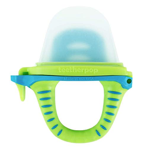 teetherpop Fillable, Freezable Baby Teether for Breastmilk, Purees, Water, Smoothies, Juice & More (LimonTeal)