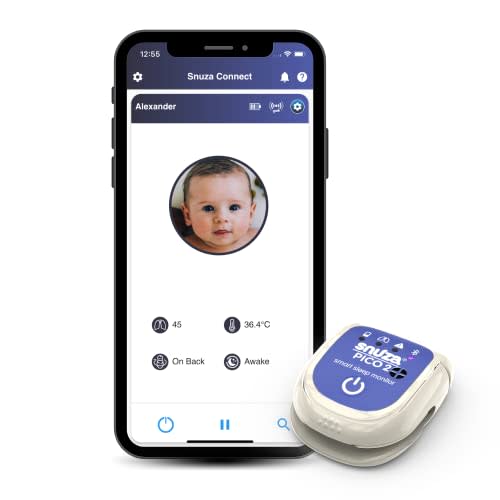 PICO 2 by SNUZA - Smart Sleep Monitor. App-Enabled or Standalone Device. Tracks Movement, Body Position and Skin Temperature. Alarm and Early Pre-Alert with Vibration for Safer Sleeping.