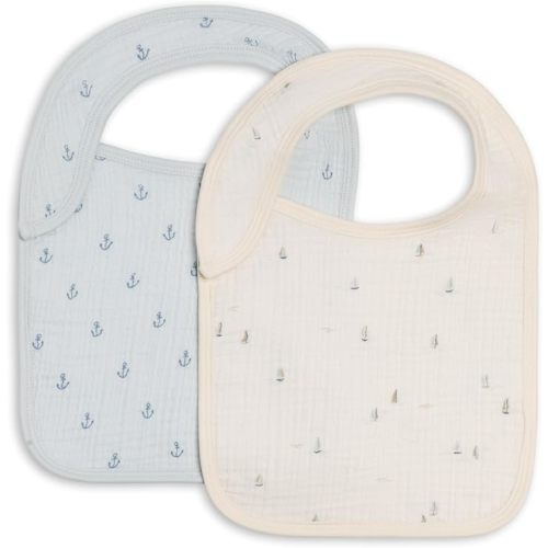 Colored Organics - 2-Pack 100% Organic Cotton Absorbent Baby Bibs - Teething and Drooling Bibs for Infant Girls & Boys