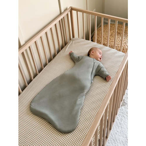 Sage Green Long Sleeve Transitional Swaddle Sack | günamüna