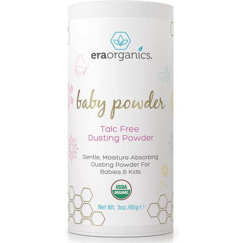 USDA Organic Baby Powder Talc-Free Dusting Powder - Soothing Organic Arrowroot, Calendula and Cornstarch Baby Powder for Newborn, Babies and Toddlers - Made in USA - 3oz/85g
