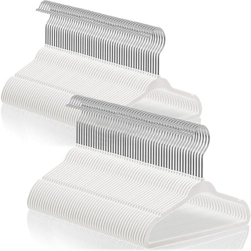 Casafield 100 Velvet Baby Hangers - 11" Size for Infant & Toddler Clothes - Ivory