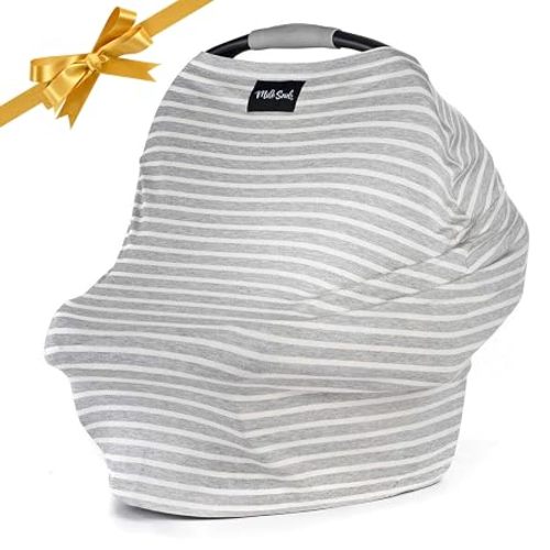 Milk Snob Original 5-in-1 Baby Nursing & Carseat Cover (Heather Grey)