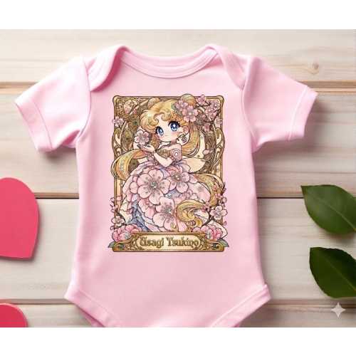 Sailor Moon Spring Blossom Baby Romper | Anime Magical Girl Outfit, Gamer Mom Gift