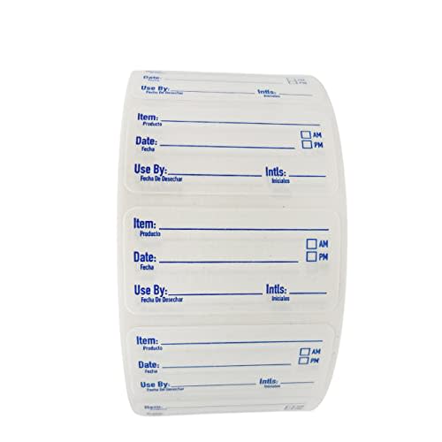 ATL Direct 2x1 Dissolvable Food Labels, 1000 Label Stickers, Bottle Labels for Storage Bins, Sticker Labels for Food containers, (1000, Blue)