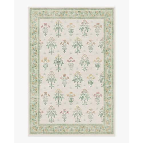 Meadow Sweet Ivory & Green Rug by Morris & Co. | Ruggable US