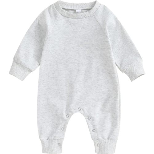 Newborn Infant Baby Boy Girl Clothes Solid Color Long Sleeve Romper Jumpsuit One Piece Bodysuit Fall Winter Outfit