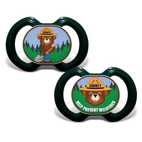 MasterPieces Officially Licensed Smokey Bear Infant Baby Pacifier 2-Pack