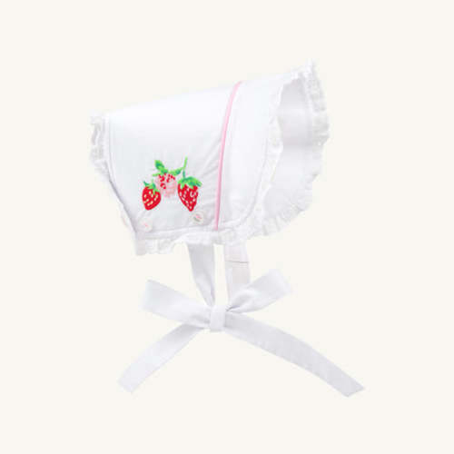Catesby Bonnet - Worth Avenue White & Pier Party Pink with Strawberry