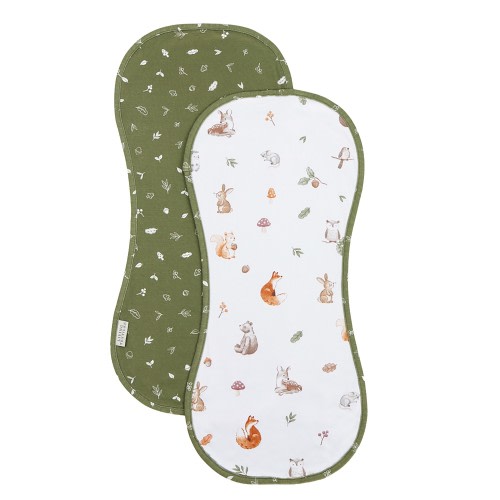 Living Textiles Burp Cloths 2 Pack Fox & Friends