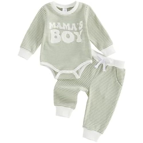 Newborn Baby Boy Fall Clothes Waffle 3 6 12 18 Months Winter Outfit