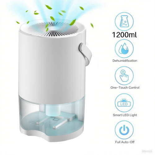 Bitiwend 1200ml Portable Dehumidifier, Auto Defrost, Ultra Quiet for Home Large Room Bathroom Garage,Auto Power Off,LED Indicator,clearance sales,White