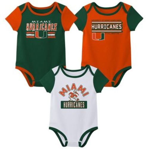 NCAA Miami Hurricanes Infant Boys' 3pk Bodysuit - 6-9M
