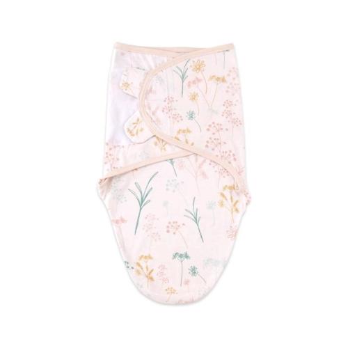 Little Haven Cotton Hooded Swaddle Wild Flower 0-3 Months Adjustable Tabs - Multi