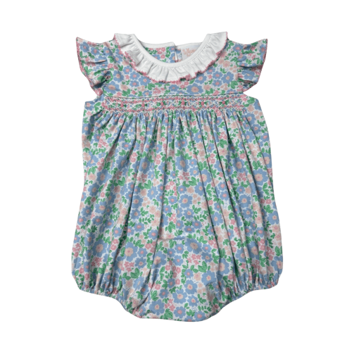 PERIWINKLE PETALS SMOCKED FLUTTER BUBBLE