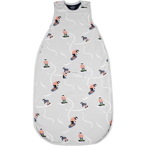 Woolino 4 Season Ultimate Baby Sleep Sack – Merino Wool & Organic Cotton Baby Sleep Bag, Universal Size Wearable Blanket, Adjustable Sleep Sack for Baby 2–24 Months - Snowboarder